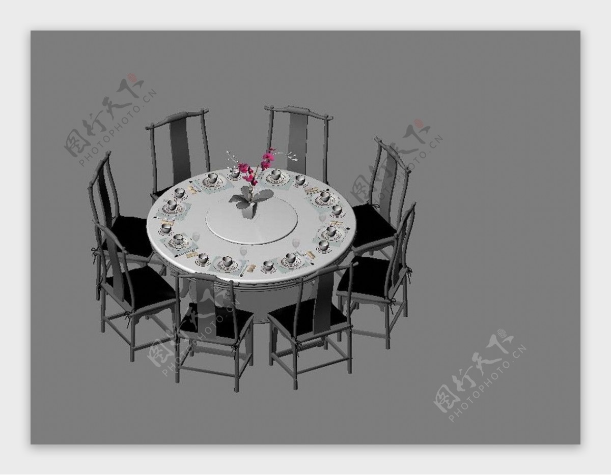 餐桌模型中式餐桌图片