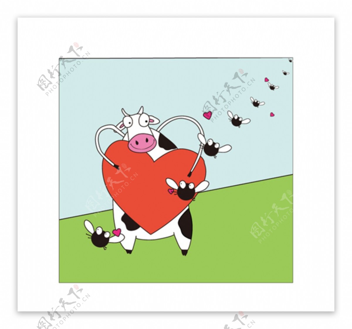 儿童画奶牛的爱图片