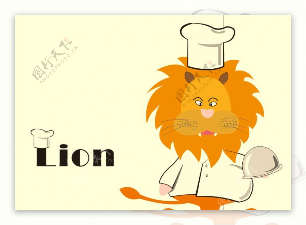 卡通造型的厨师狮子图片