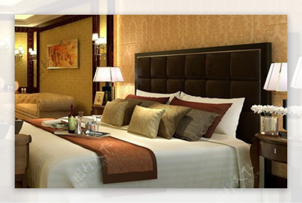 精致酒店家具床组合图片