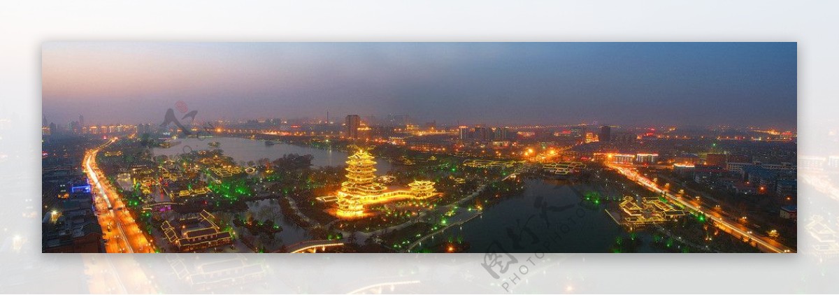 大明湖夜景图图片
