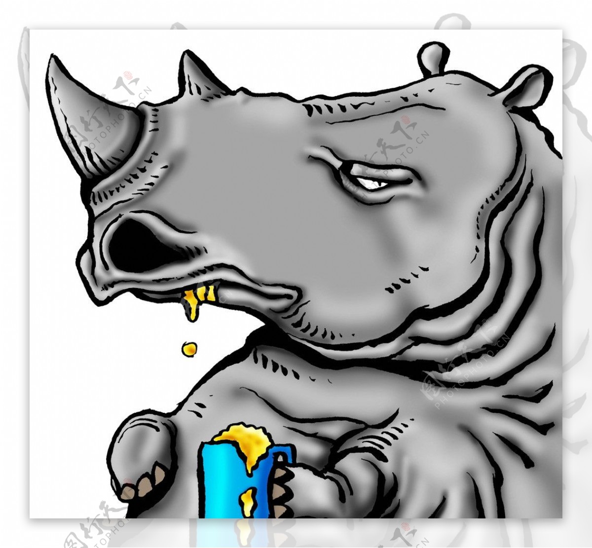 犀牛插画图片