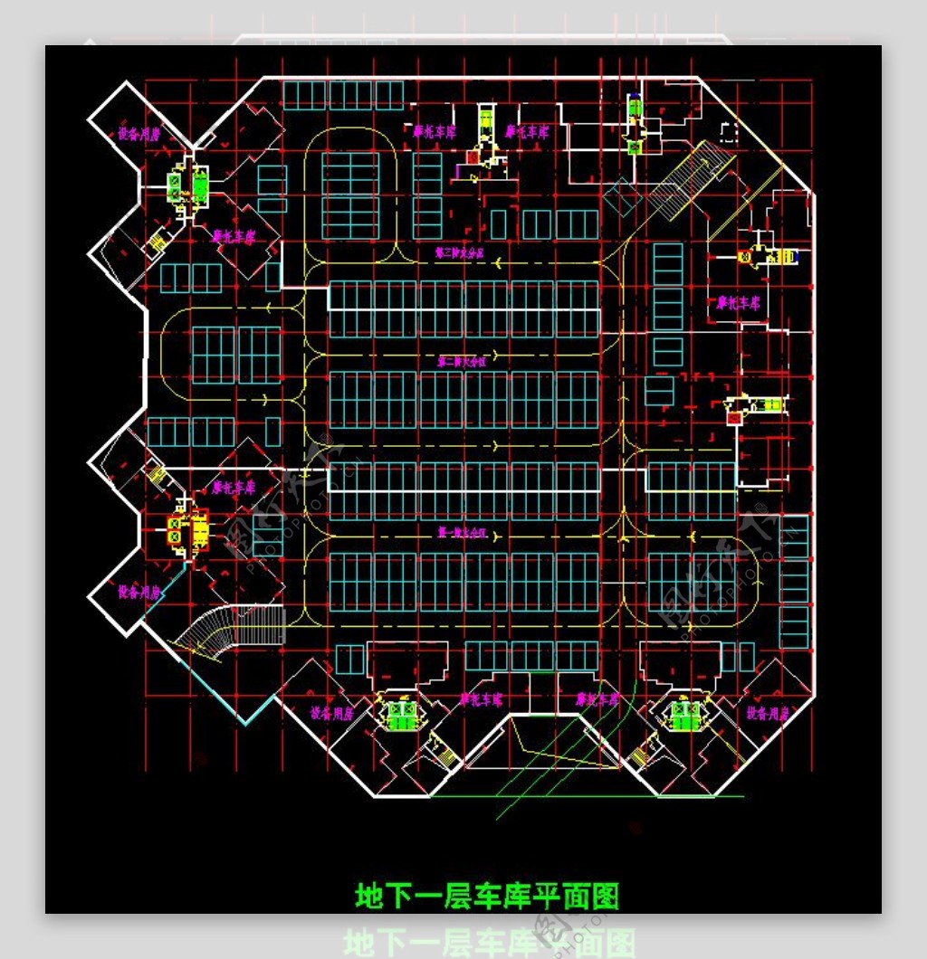 地下一层车库平面图片