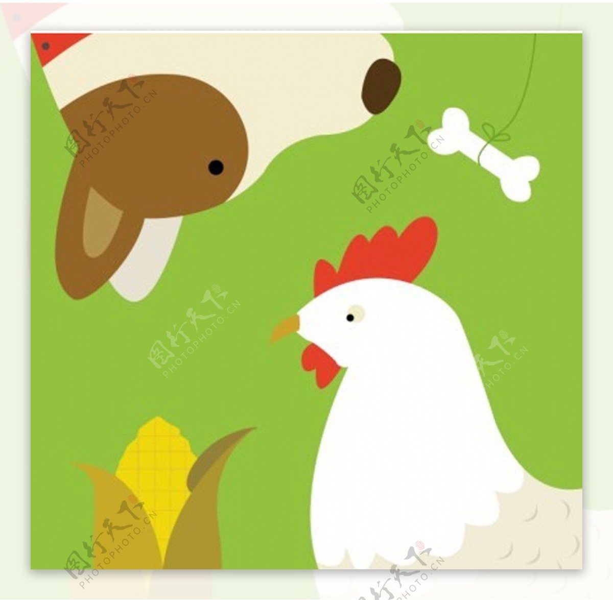动物系列鸡与狗图片