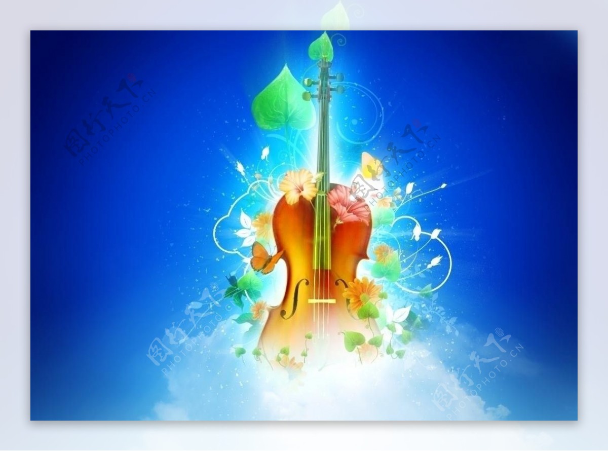 小提琴PSD分层素材图片