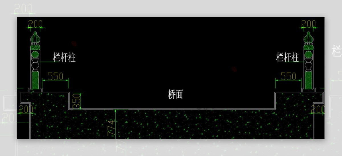 仿古桥剖面图片