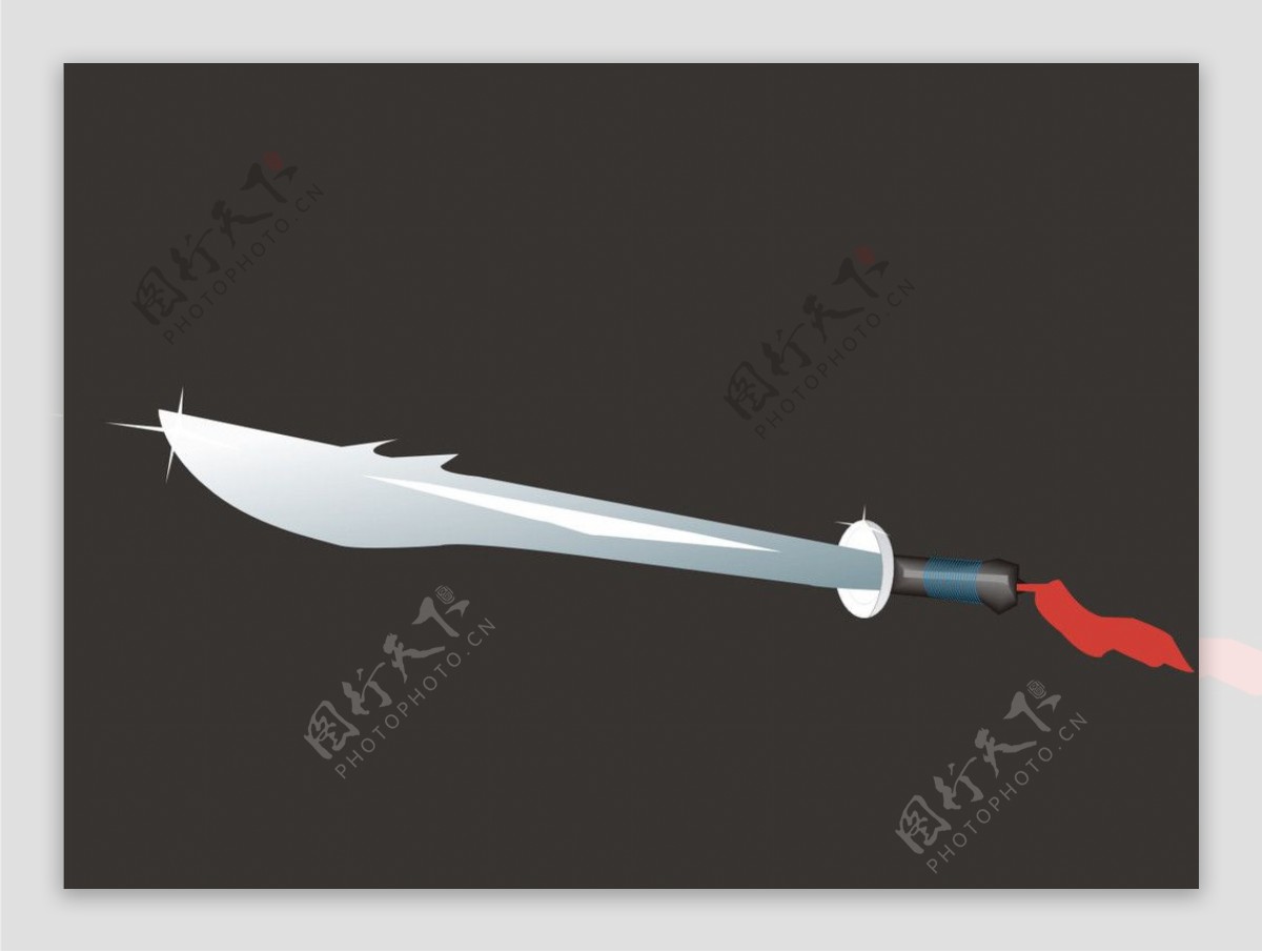手繪大刀 卡通的大刀 鋒利的大刀 漂亮的大刀, 手繪藍色鋒利大刀, 手繪大刀, 藍色的刀素材圖案，PSD和PNG圖片免費下載