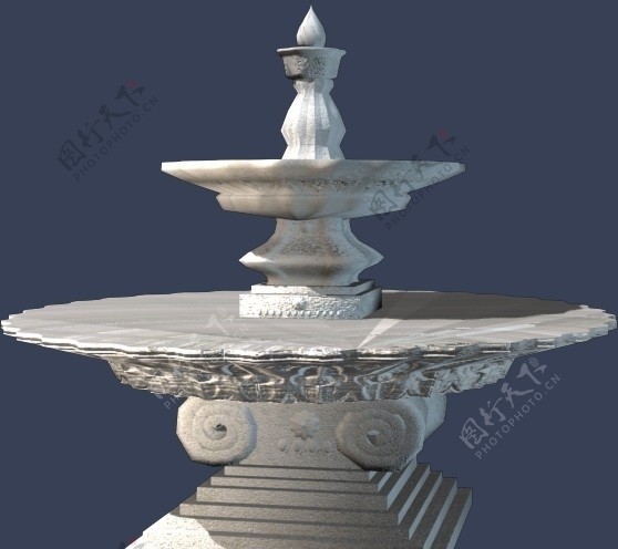 3DMAX模型水池喷泉图片