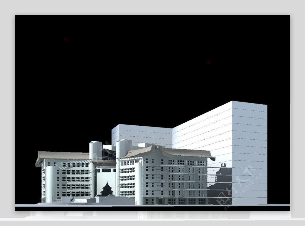首都图书馆建筑模型图片