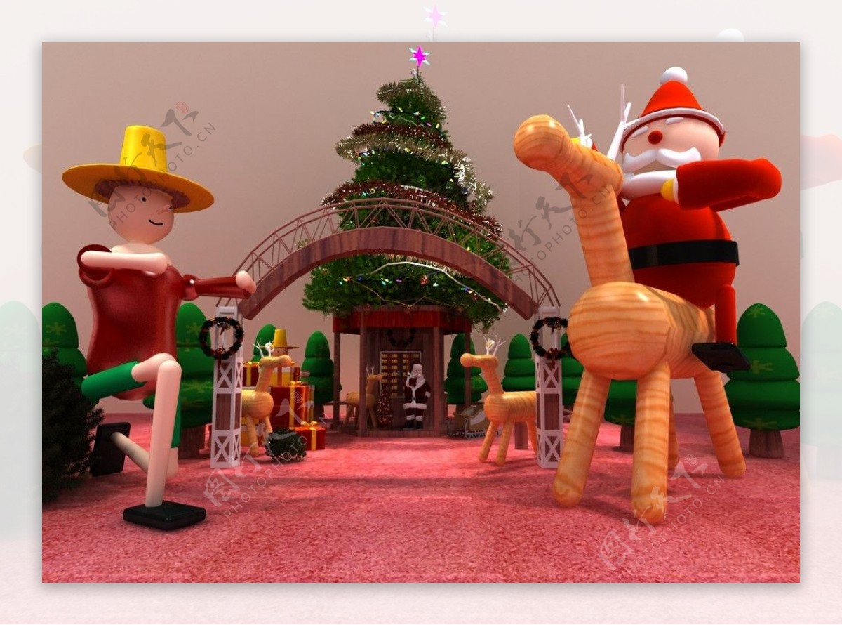 圣诞主题的3d模型图图片