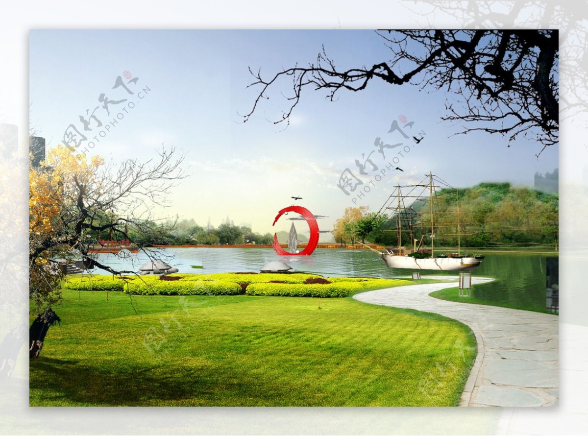 湖泊景观设计图片