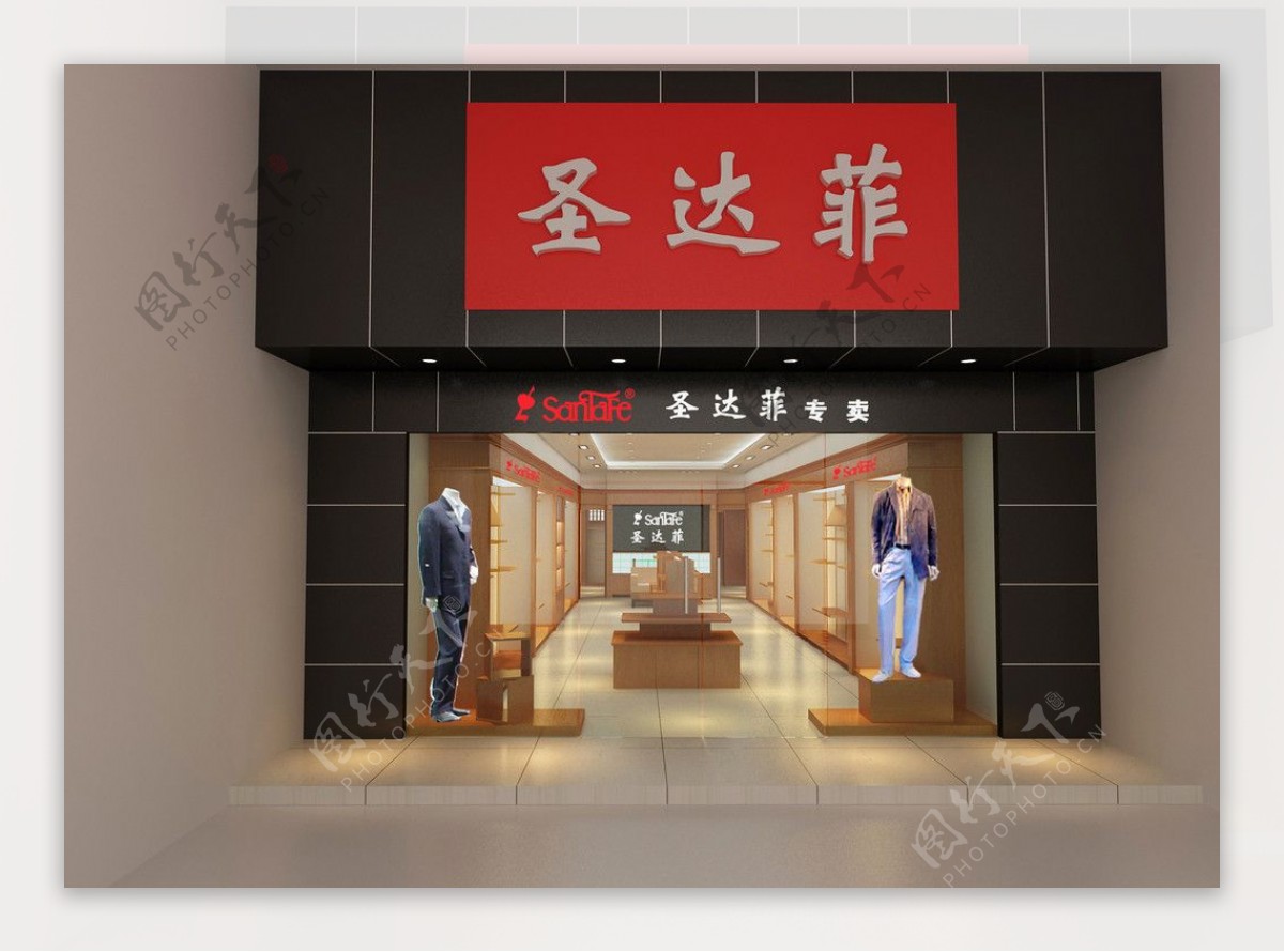 品牌男装专卖店3dmax源文件图片