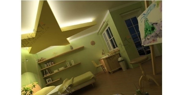 现代儿童卧室3D模型图片