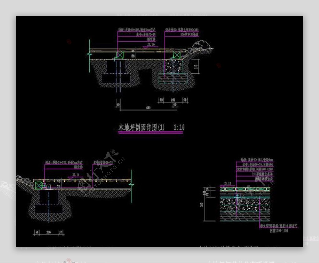 cad木桥剖面详图图片
