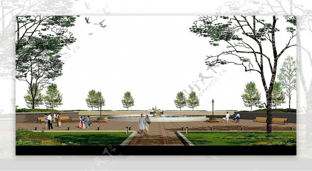 广场绿化环境设计087图片