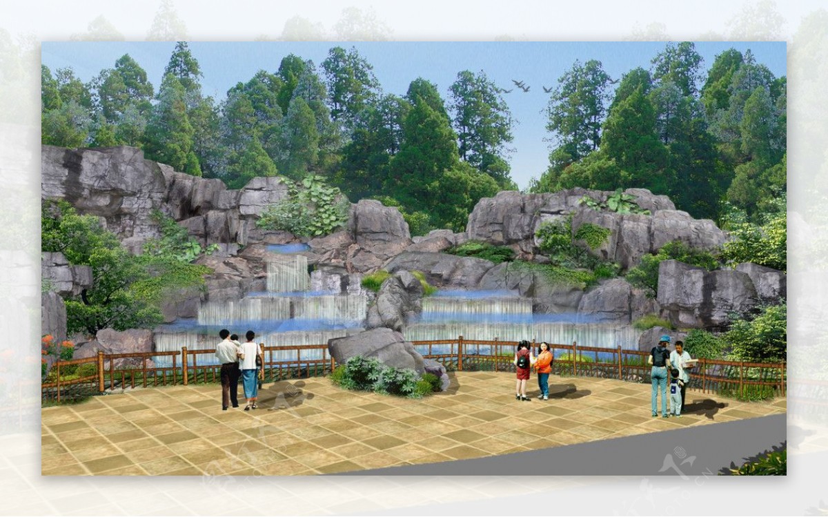 武汉动物园石头效果图图片