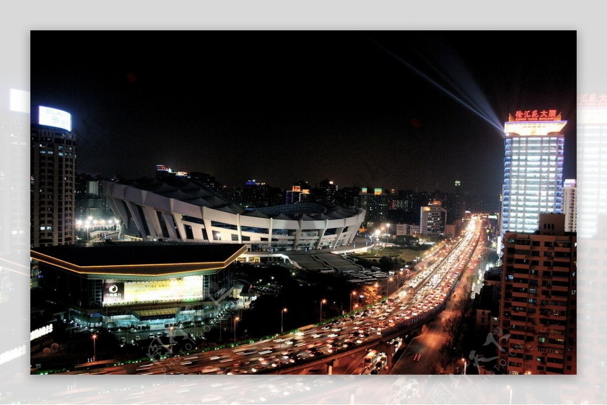 上海内环高架徐家汇路段夜景图片