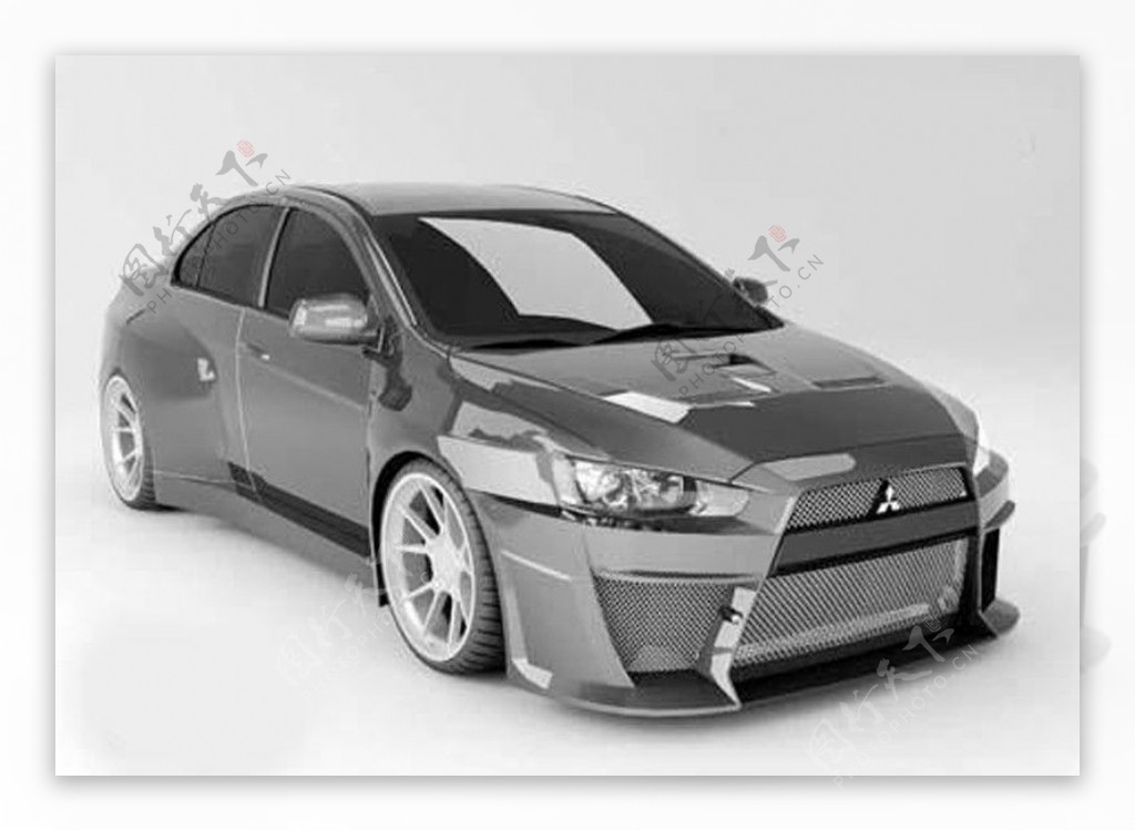 超酷三菱跑车3D模型素材图片