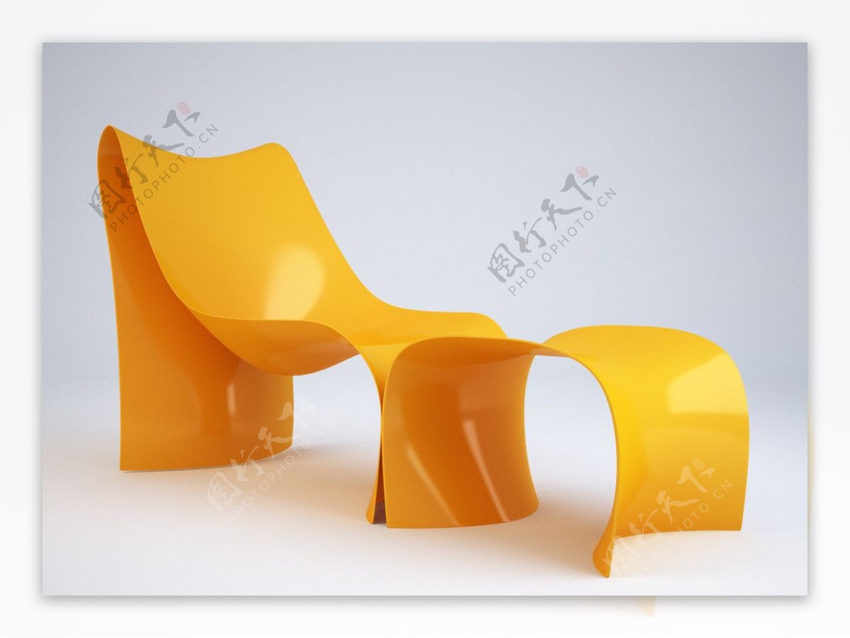 异形躺椅的3D模型图片