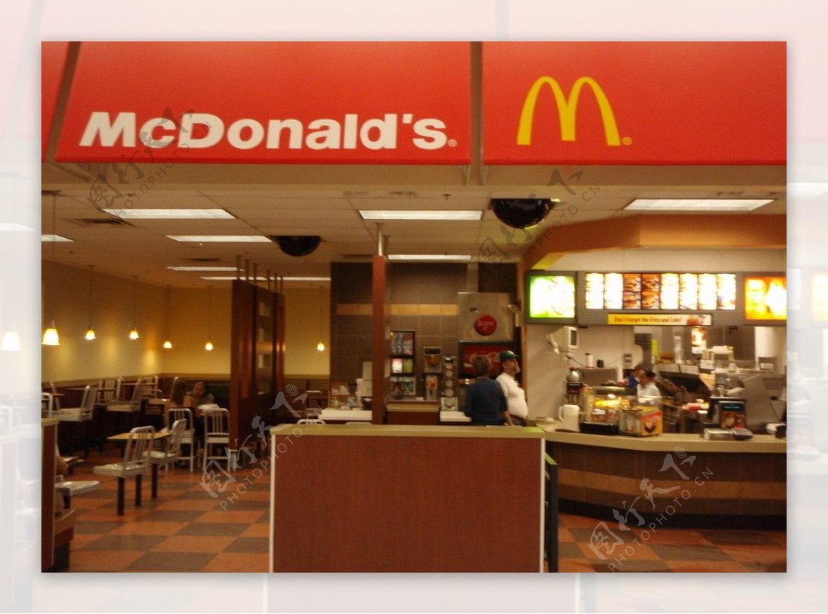 麦当劳餐厅美食美式快餐室内商业图片