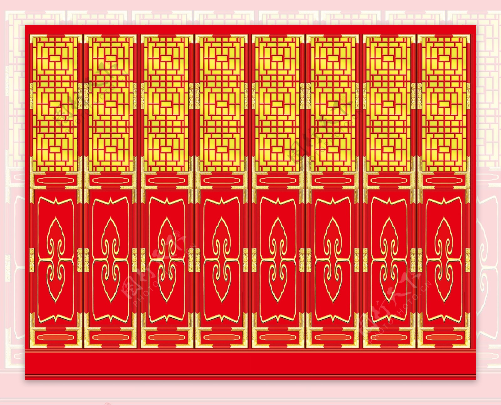 BOBO城田园书房哑口门红色窗帘装修效果图 – 设计本装修效果图