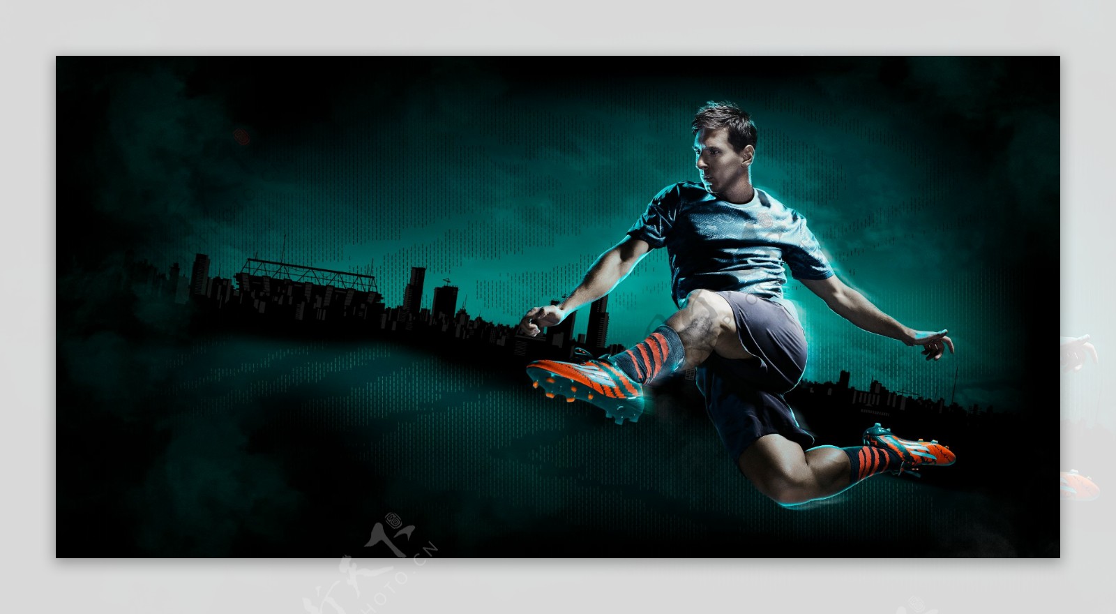梅西足球鞋广告图片