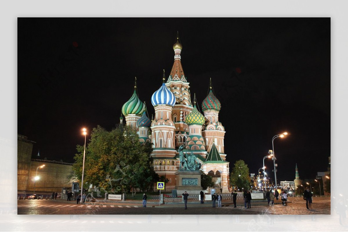 俄罗斯红场夜景图片