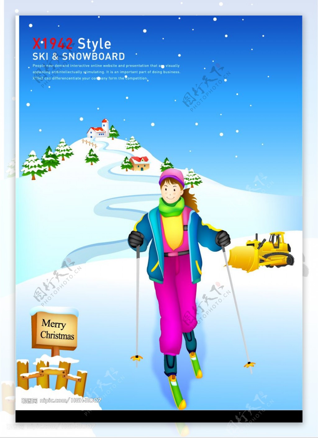 冬季滑雪人物图片
