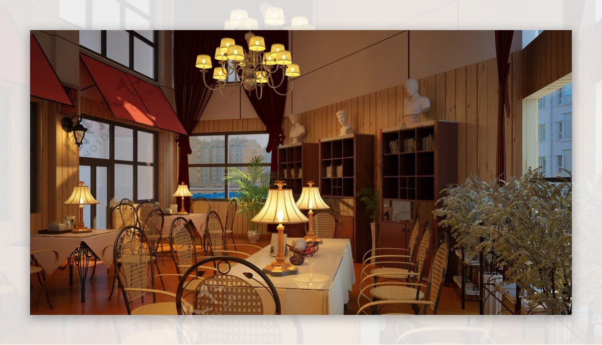 茶餐厅设计效果图图片