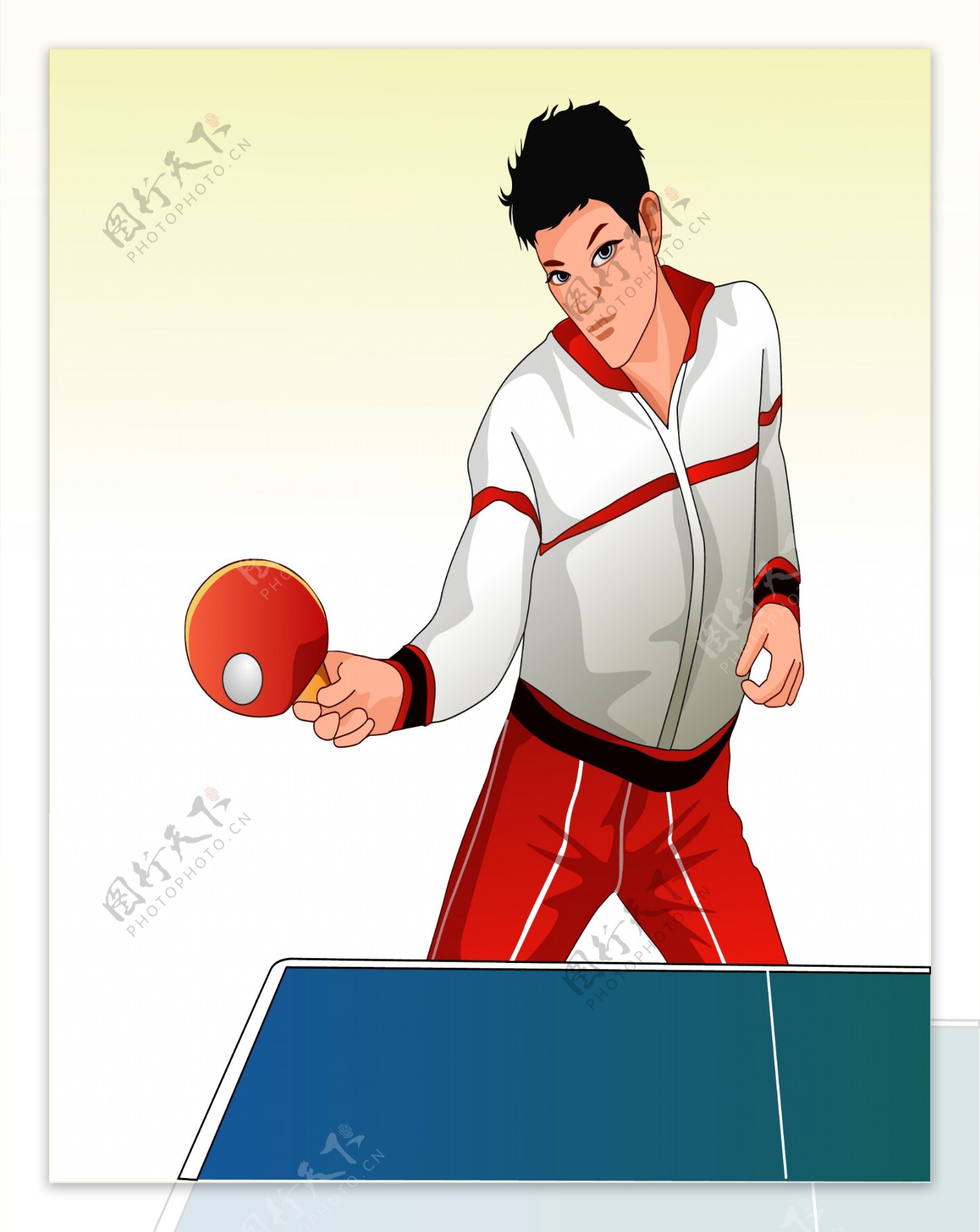 乒乓球比赛人物图片