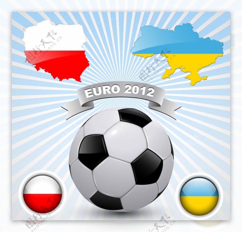 2012欧洲杯足球背景图片