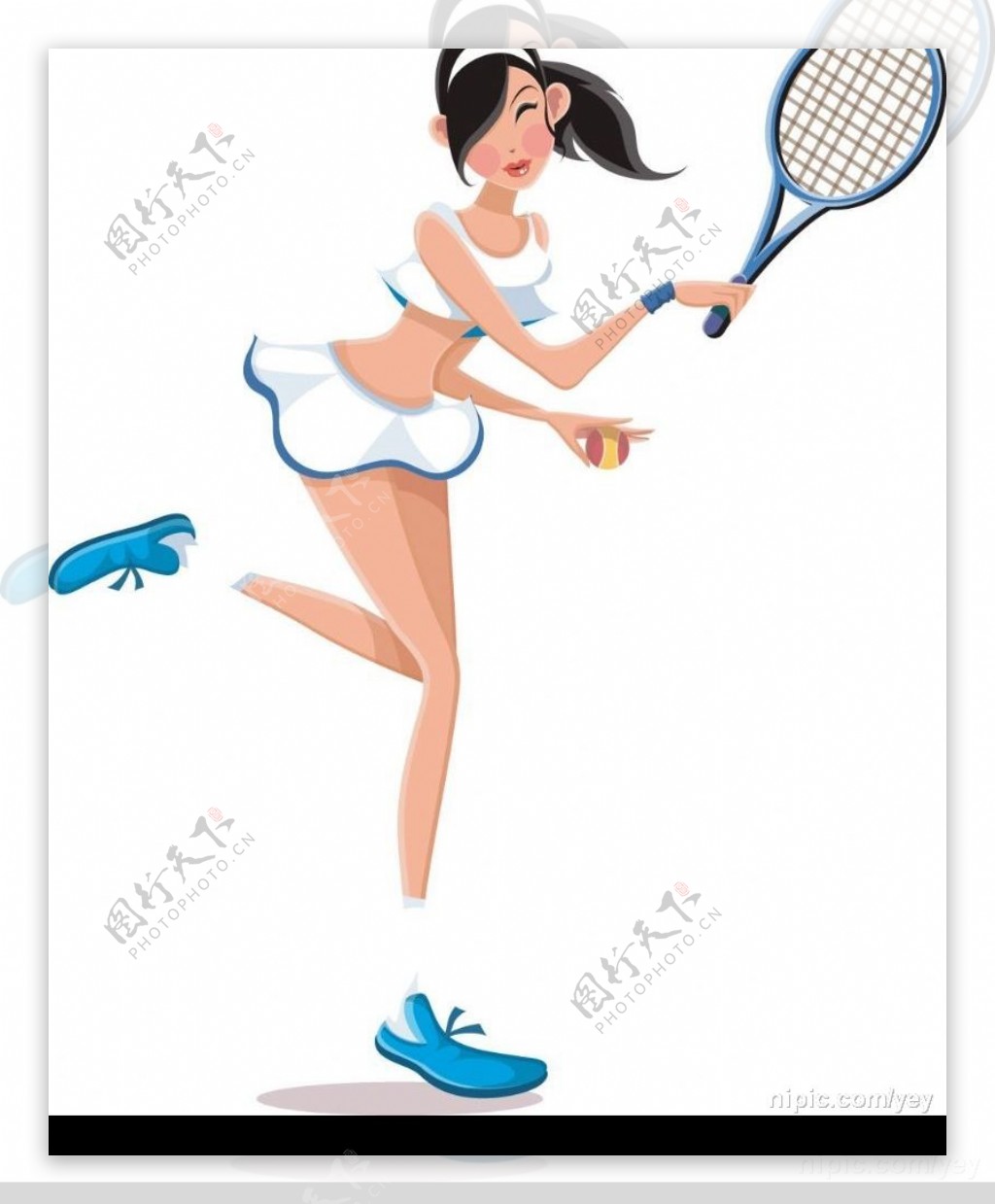 打网球女孩图片