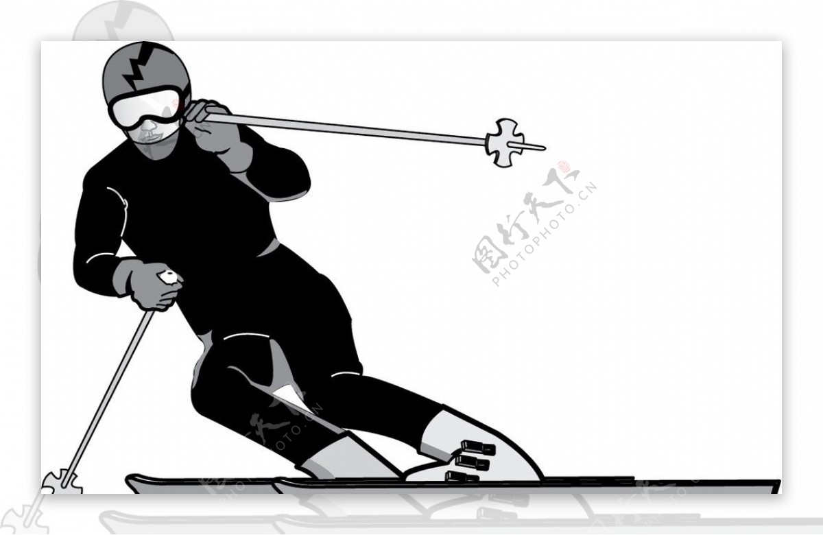 滑雪人物的姿态图片