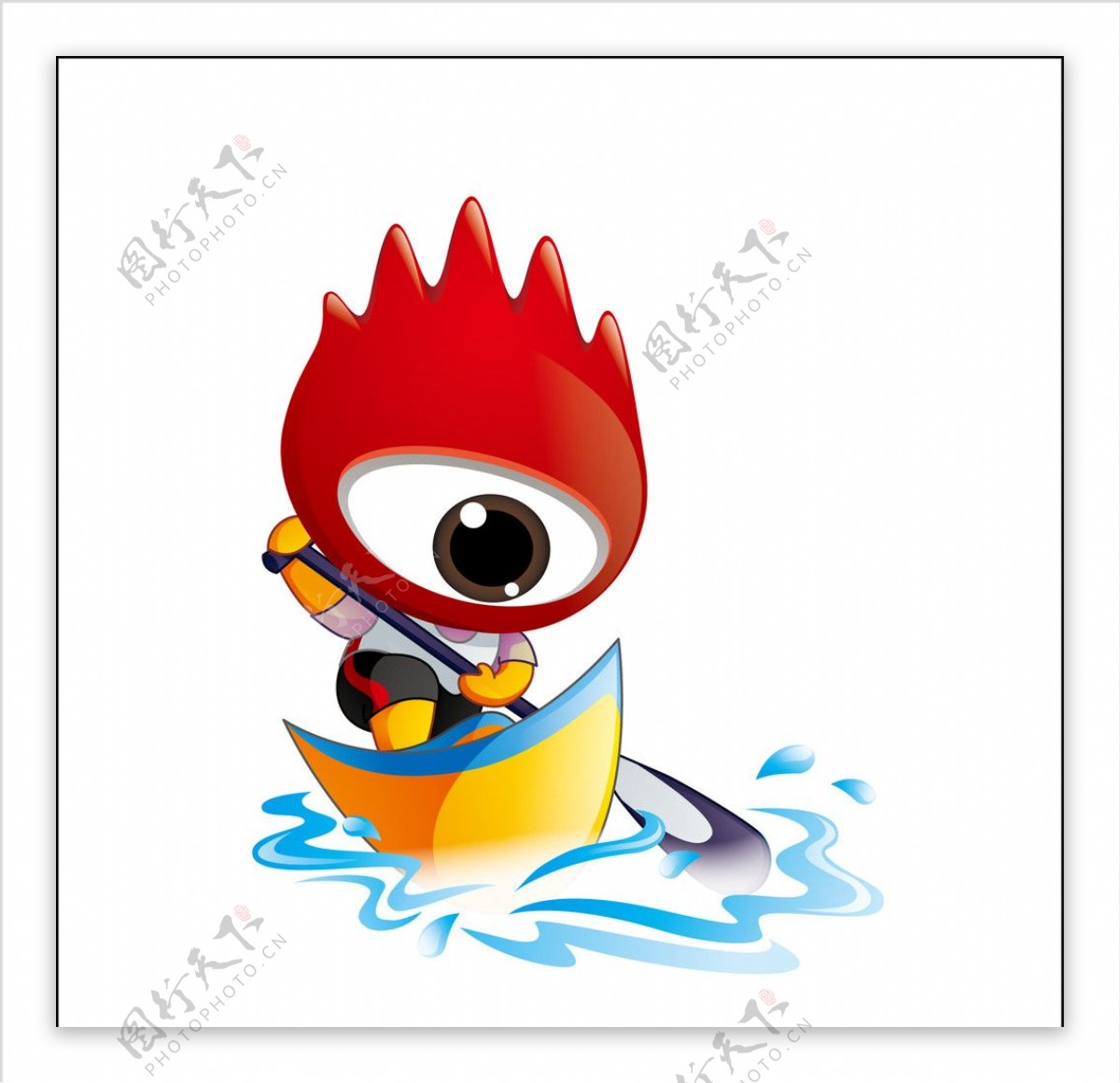 2008北京奥运皮划艇男子小浪人矢量素材图片