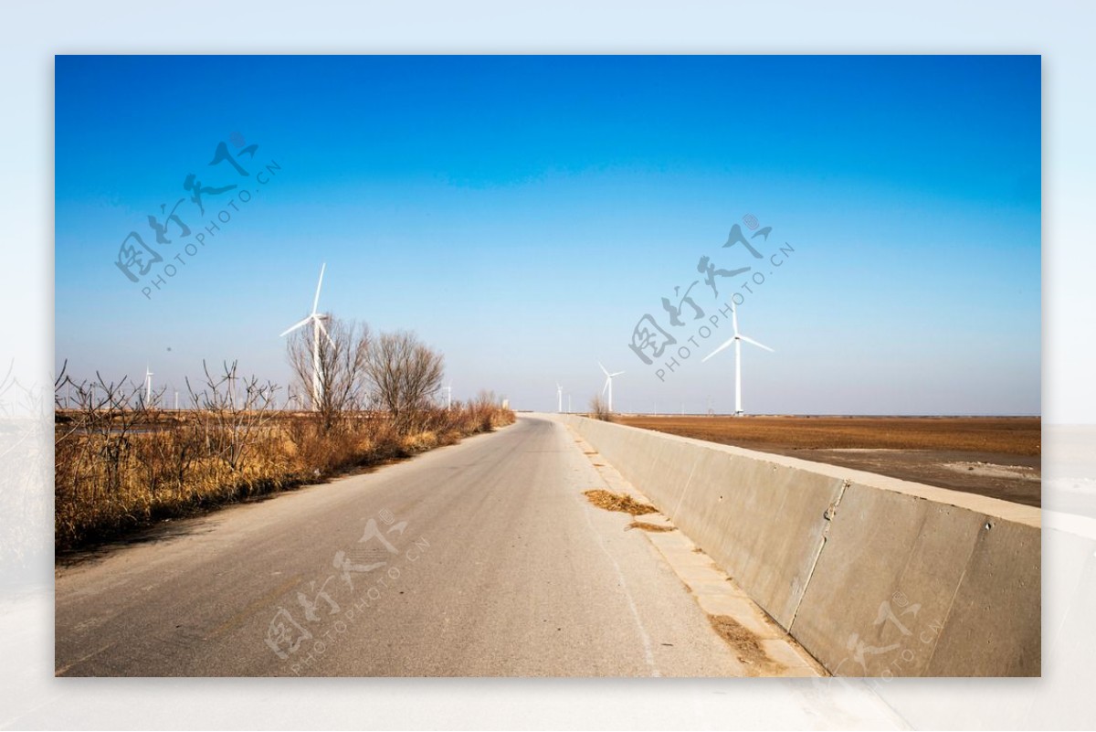 沿海公路风电图片