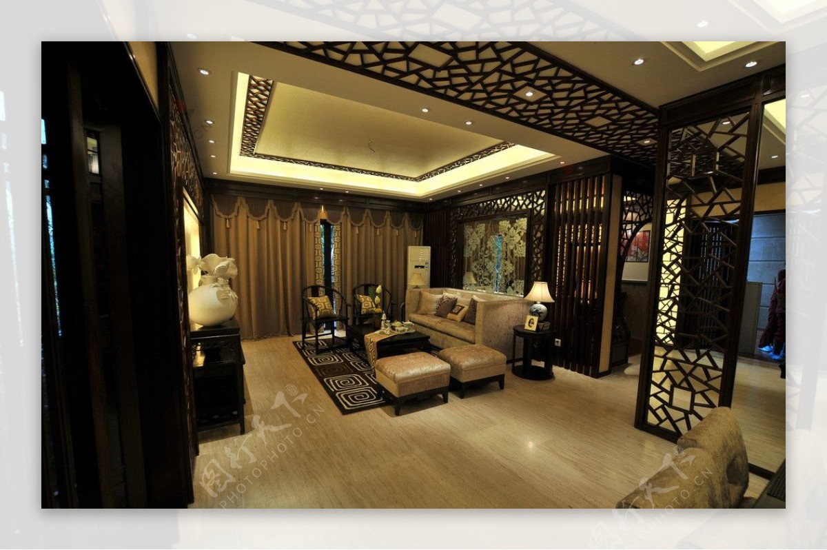 中式精装样板房客厅图片