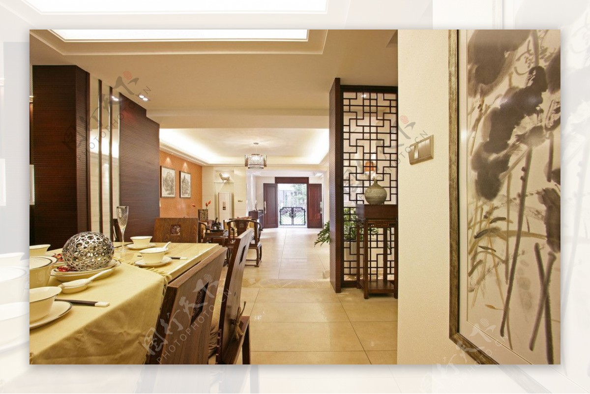 高清室内装饰中式风格餐厅图片