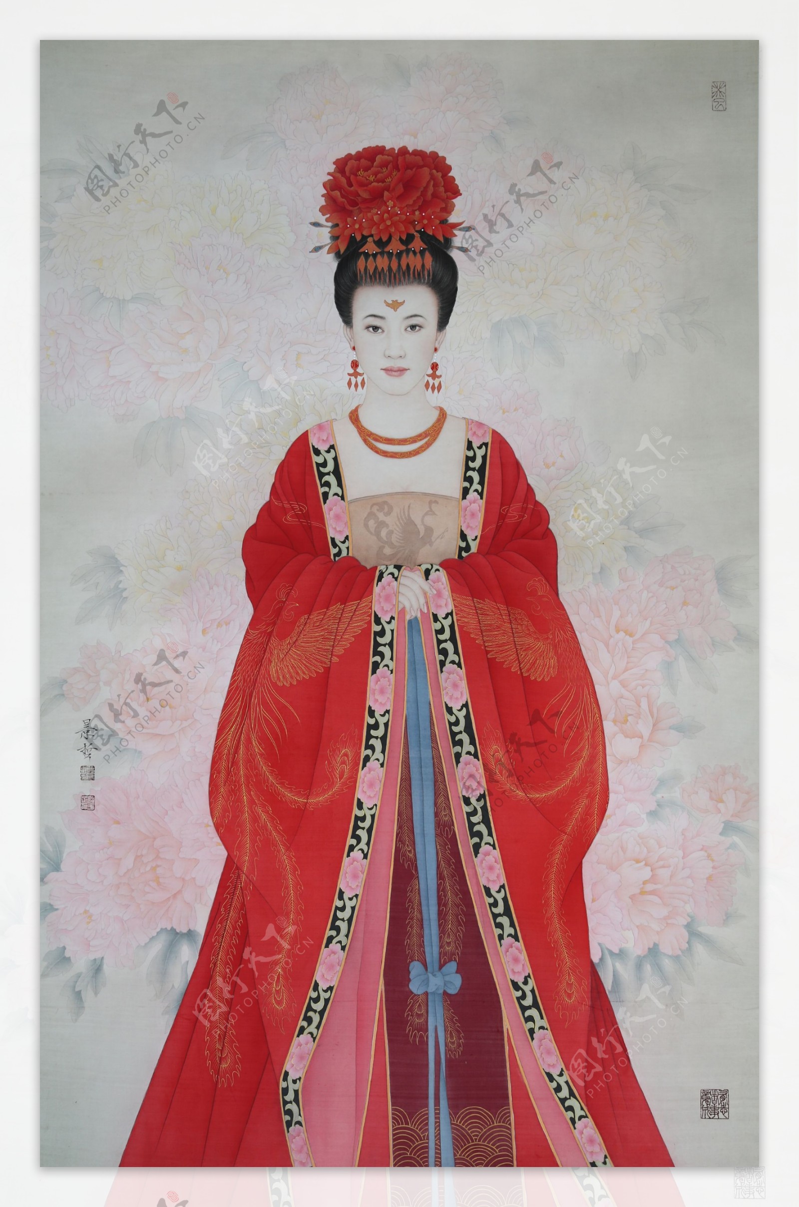 中国画工笔画古代美女图片