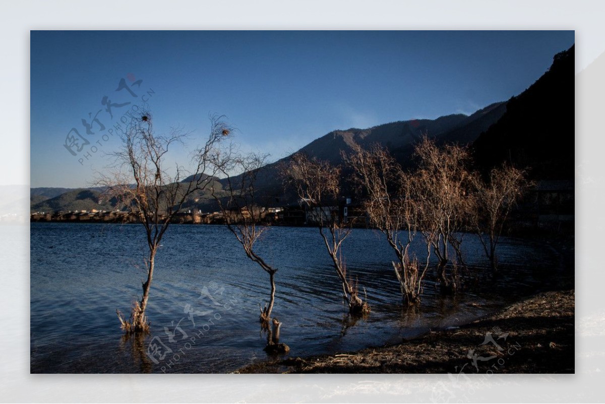 孤寂泸沽湖图片