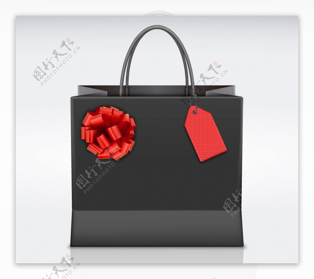 黑色购物袋设计矢量图片