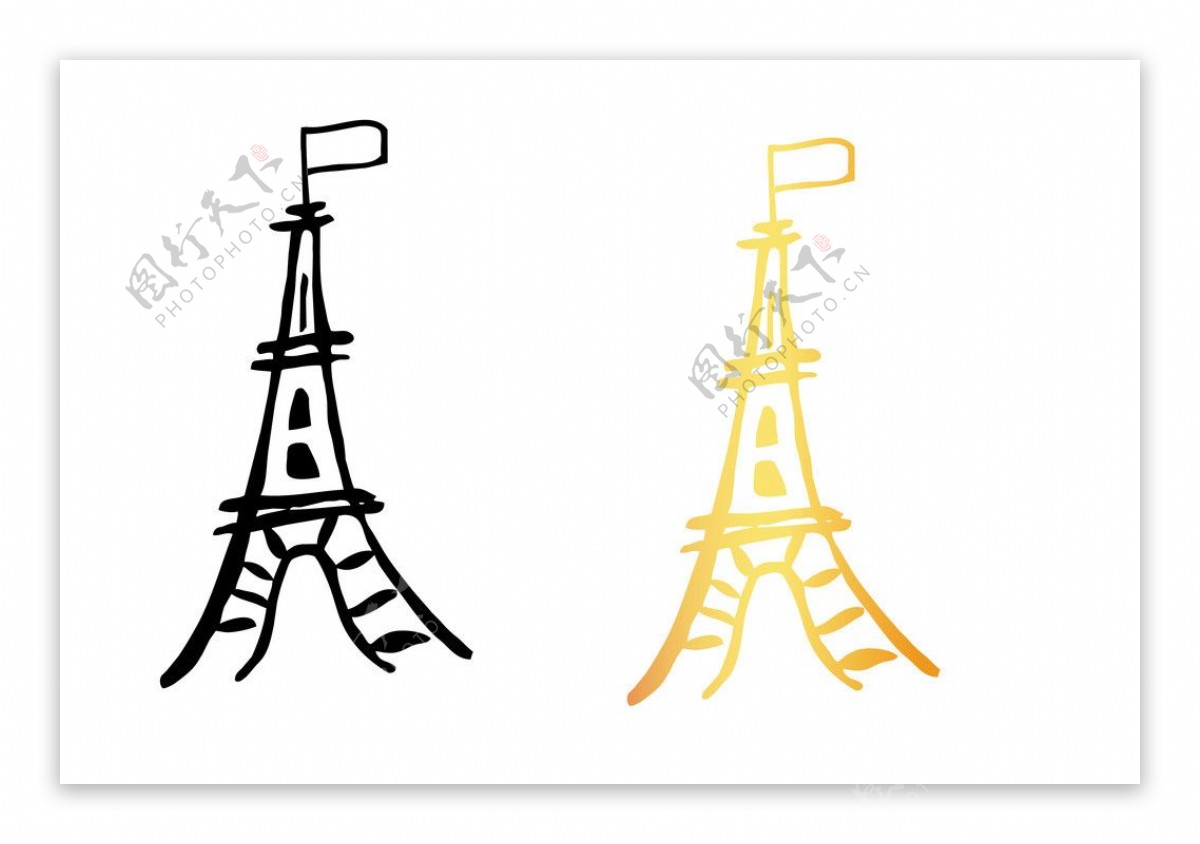 埃菲尔铁塔简笔画画法图片步骤（儿童绘画年画） - 有点网 - 好手艺