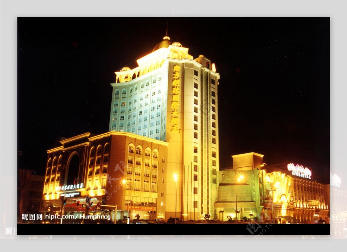 江南大酒店夜景室外景观照明效果图五星级大酒店图片素材-编号10391703-图行天下