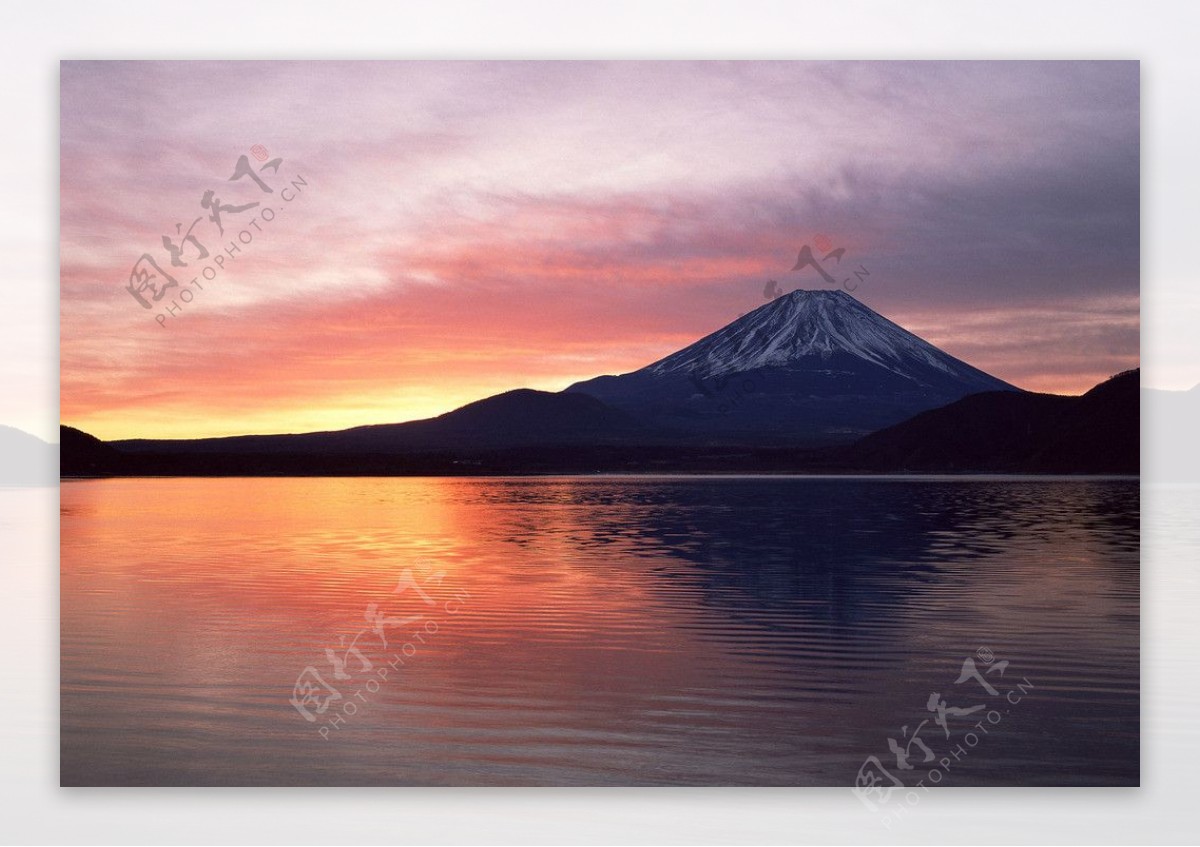 富士山日落图片