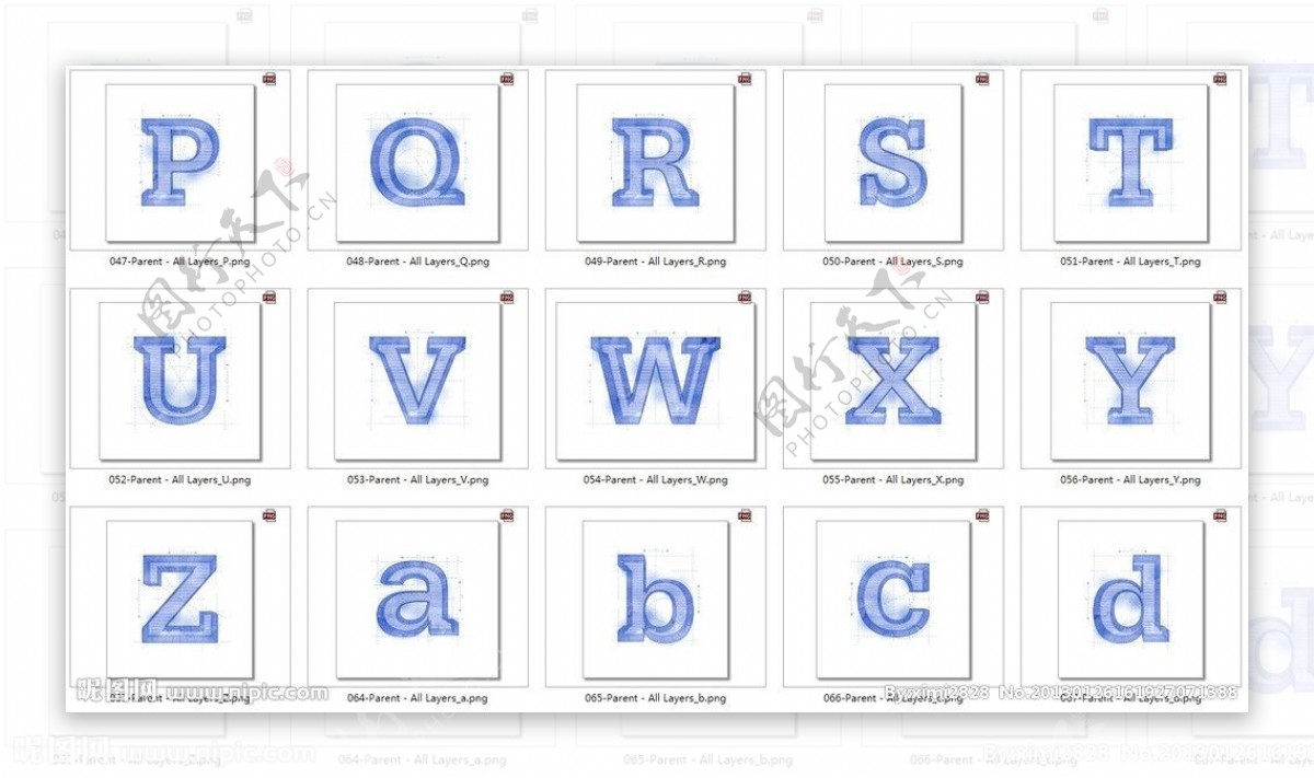 数字英文字母样式图片