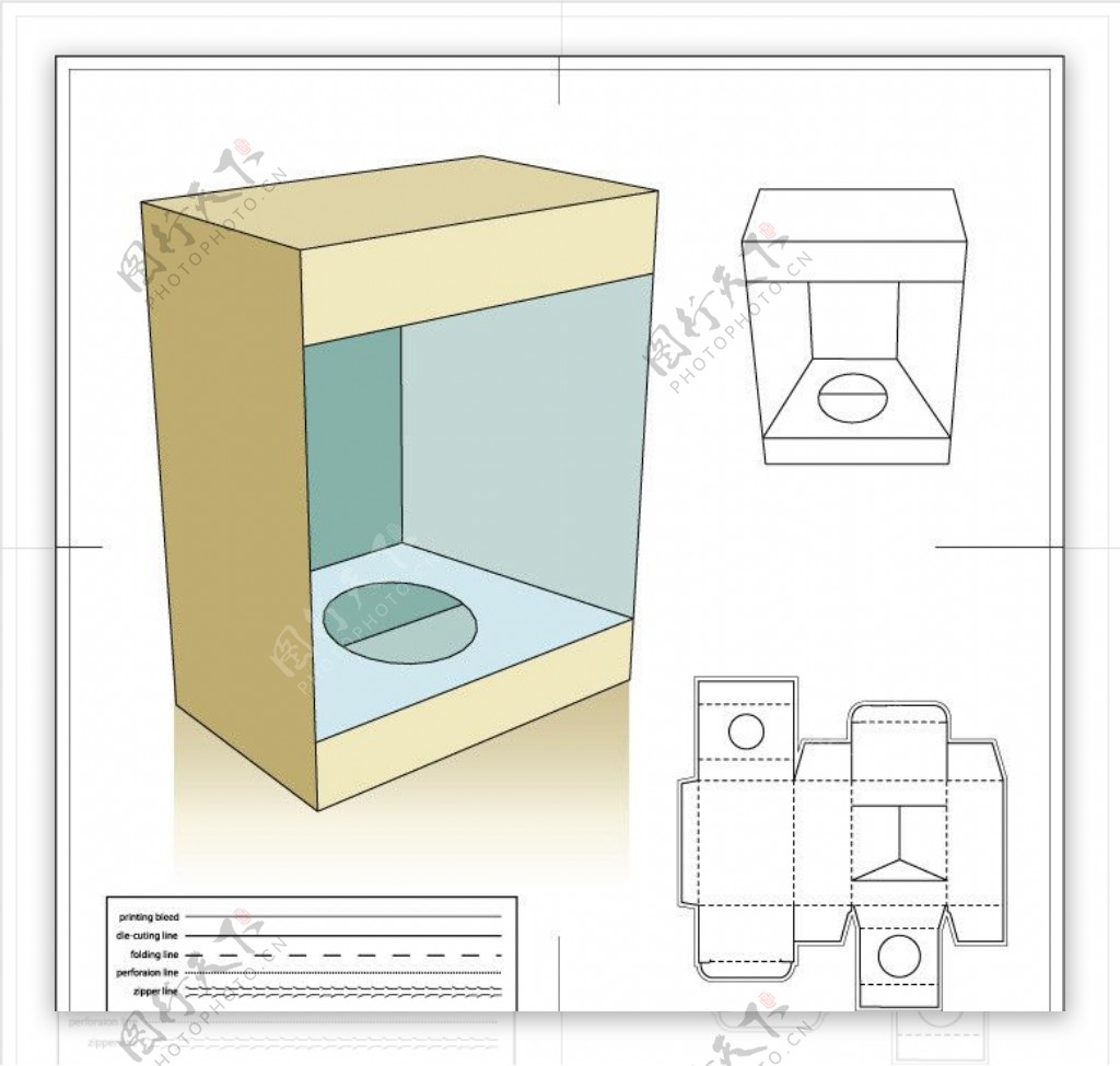 纸盒展开图图片