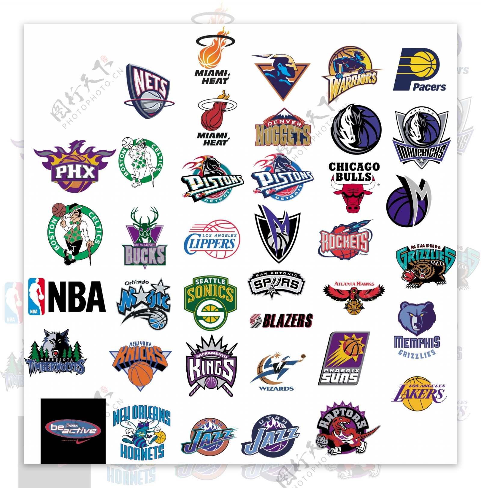 NBA球队全矢量标志图片