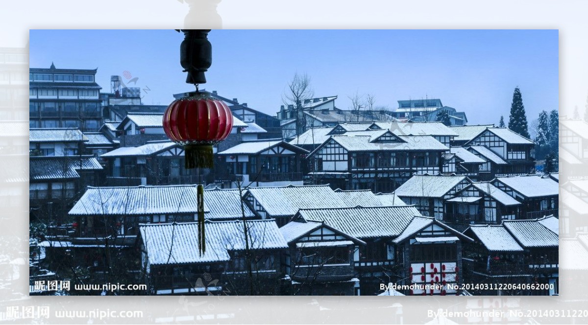 七里坪雪中村图片