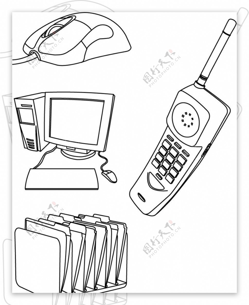 电话电脑鼠标文件图标图片