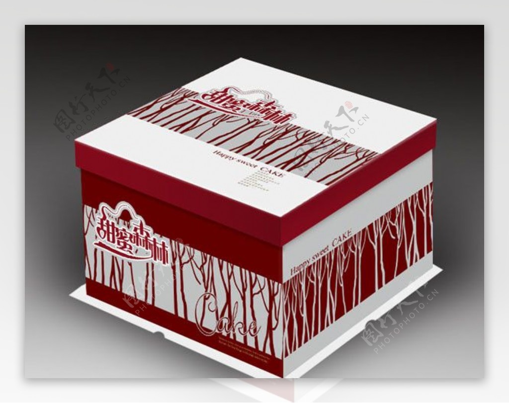 甜蜜森林蛋糕盒展开图图片