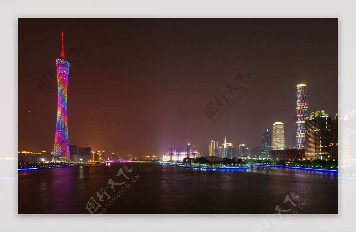 夜景广州塔全景图片